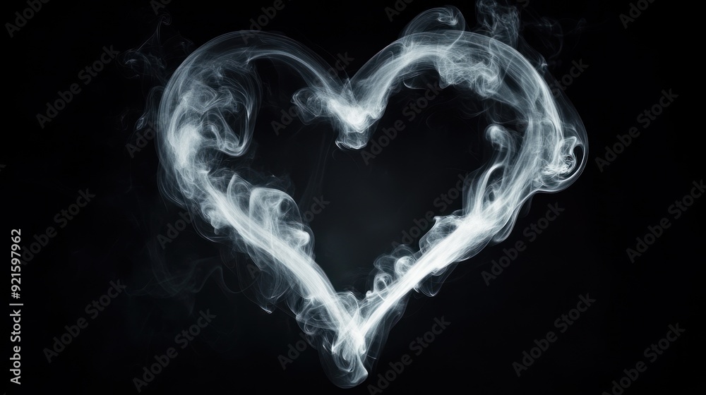heart shaped smoke billowing with black background heart shaped smoke billowing with black background