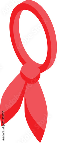 Red neckerchief knotted at the back, a symbol of adventure and outdoor spirit
