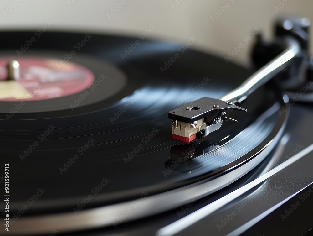 Close Up of a Turntable Needle Playing a Vinyl Record Close Up of a Turntable Needle Playing a Vinyl Record