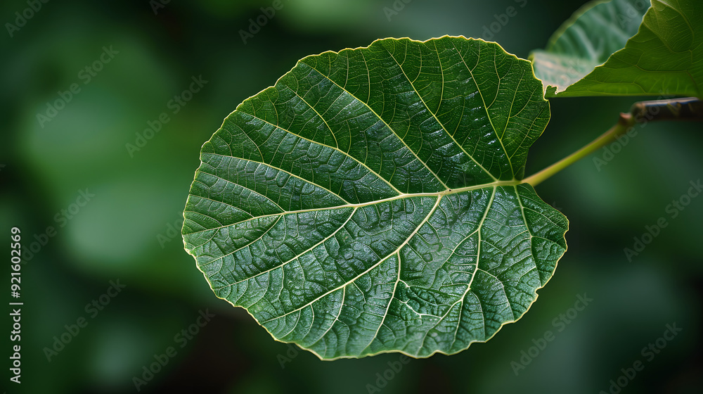 Fig leaf with a unique lobed shape Fig leaf with a unique lobed shape