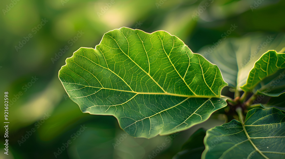 Fig leaf with a unique lobed shape Fig leaf with a unique lobed shape