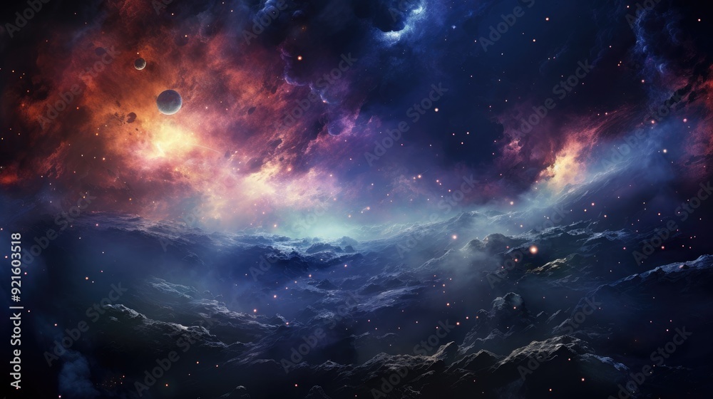 Fototapeta premium beautiful space, galaxy background