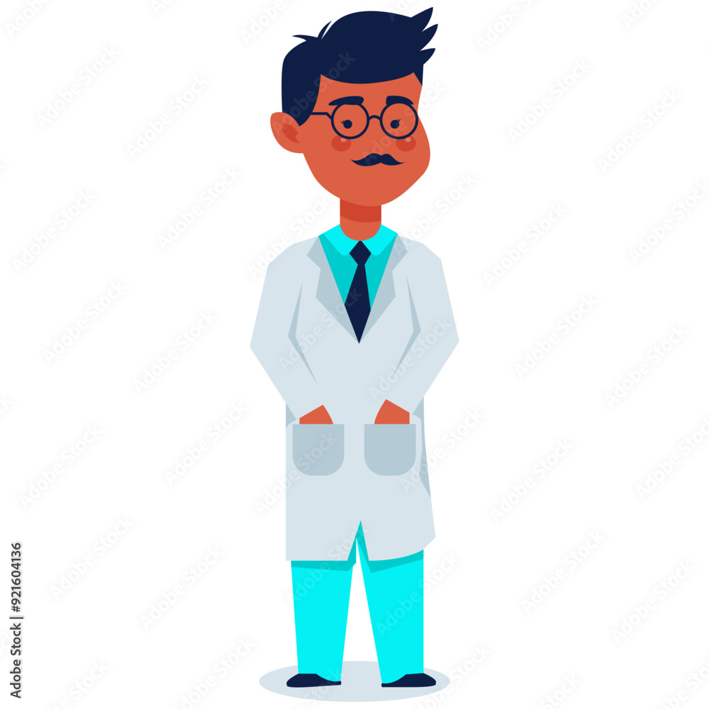 Cartoon Doctor Character Isolated on White Background. Flat Vector Illustration Cartoon Doctor Character Isolated on White Background. Flat Vector Illustration