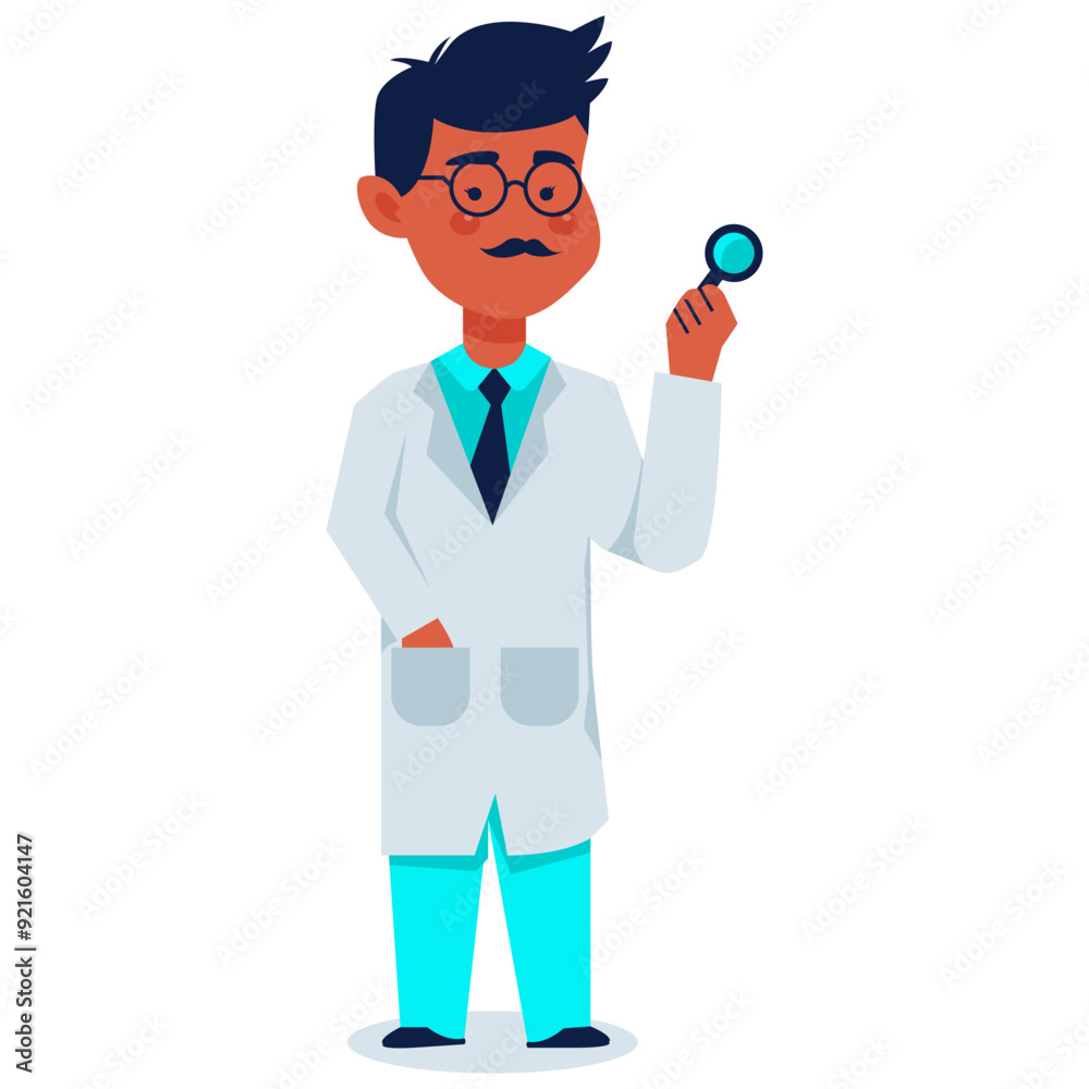Cartoon Doctor Character Isolated on White Background. Flat Vector Illustration Cartoon Doctor Character Isolated on White Background. Flat Vector Illustration