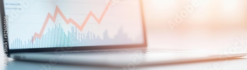 Abstract concept of a business growth chart merging with an ecommerce tracking interface, gradient background, data-driven business success