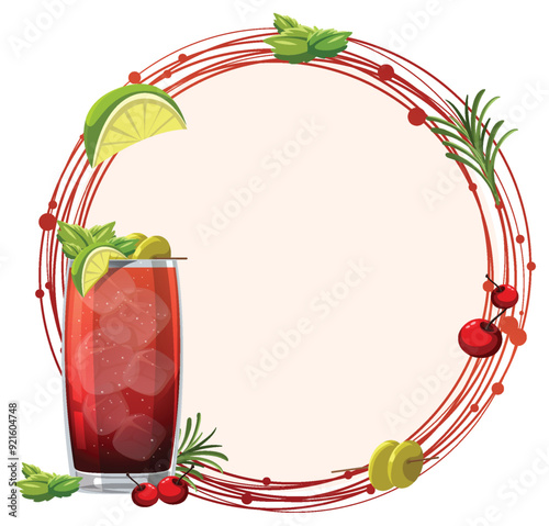 Refreshing Summer Cocktail Illustration