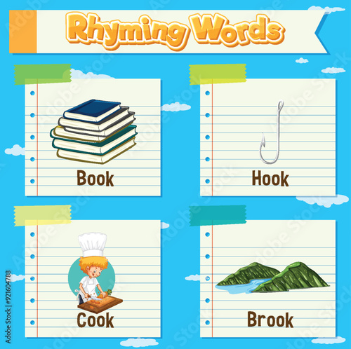 Rhyming Words Illustration