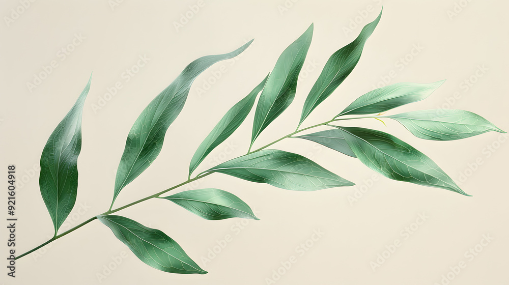 Obraz premium Willow leaf with a slender shape