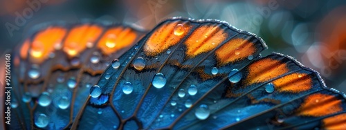 A microscopic view of a butterfly wing, highlighting the intricate patterns and scales.
