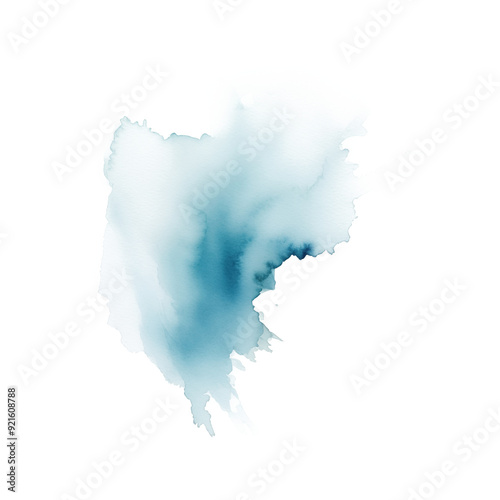 Ink splash of turquoise color on a transparent background