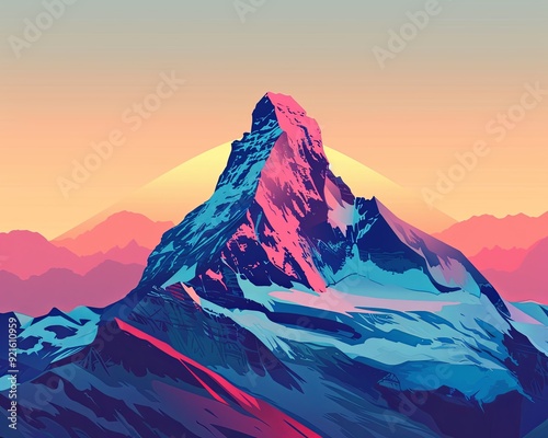 Cartoon high mountain