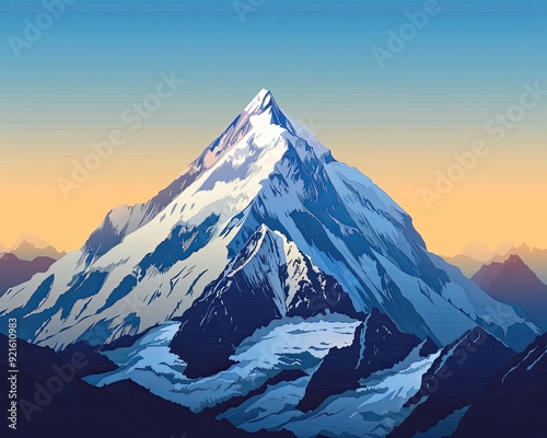 Cartoon high mountain