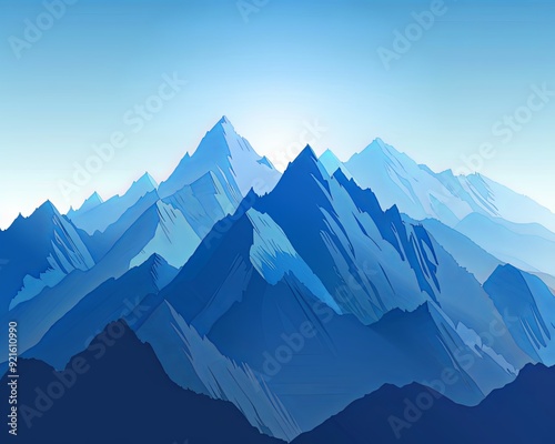 Cartoon high mountain