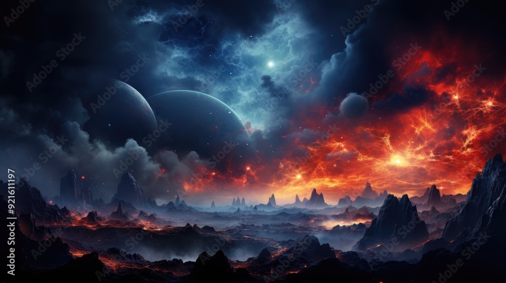 Fototapeta premium beautiful space, galaxy background