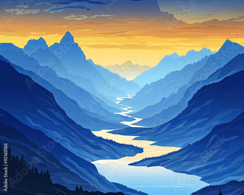 High Mountains and Cartoon Streams