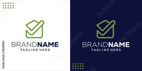 Creative Abstract Logo House and Tick Symbol, Design Inspiration, Illustration, Vector
