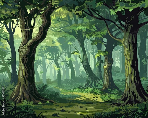 A detailed old forest