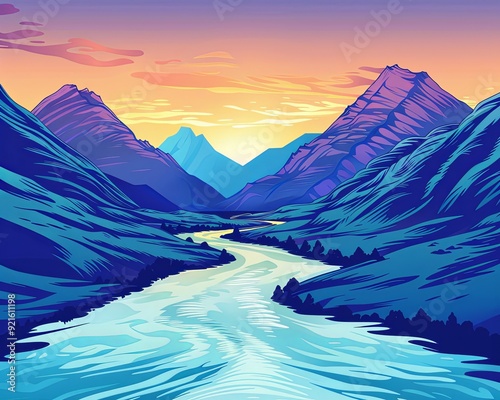 High Mountains and Cartoon Streams