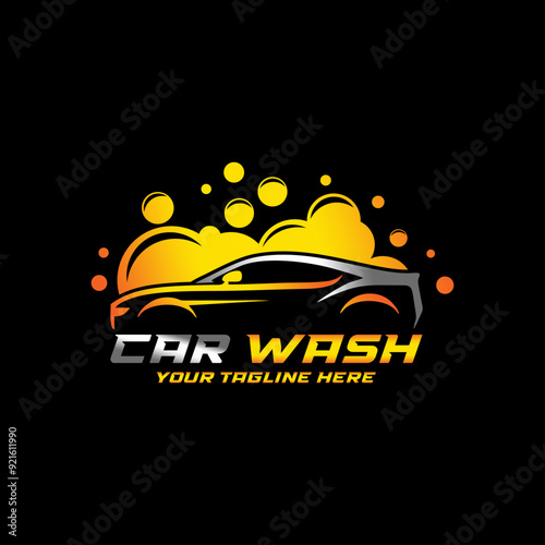 Auto detailing car wash logo. Automotive logo