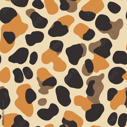 nature inspired camouflage panther pattern of yellow, brown and amber spots