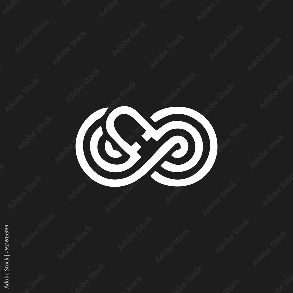 Black infinity symbol icon. Simple flat vector design element. Black infinity symbol icon. Simple flat vector design element.