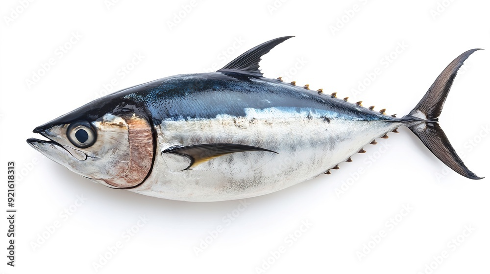Fototapeta premium High-Detail Isolated Tuna Fish: Realistic and Detailed Illustration