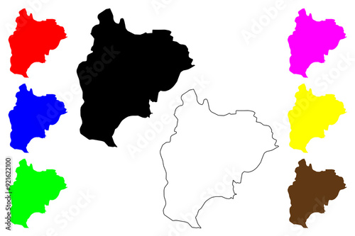 Bilecik (Provinces of the Republic of Turkey) map vector illustration, scribble sketch Bilecik ili map

