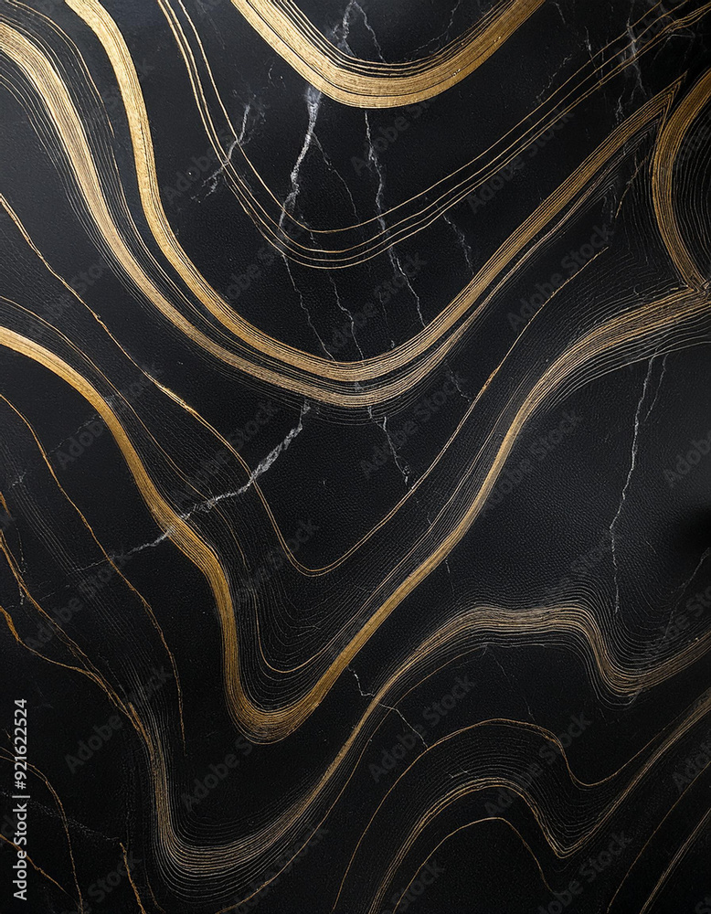 Fototapeta premium Tekstura marmur w kolorze czarnym ze złotym dodatkiem luksusowa tapeta generative ai