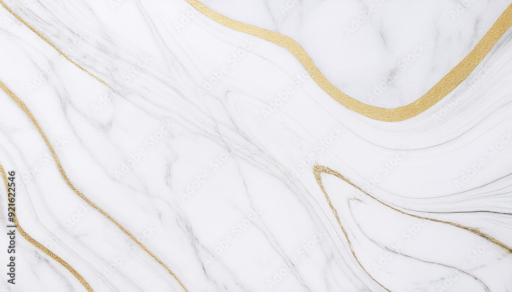 Obraz premium Tekstura marmur w kolorze białym ze złotym dodatkiem luksusowa tapeta generative ai