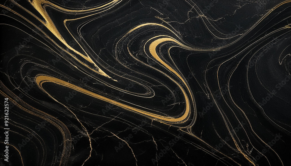 Fototapeta premium Tekstura marmur w kolorze czarnym ze złotym dodatkiem luksusowa tapeta generative ai