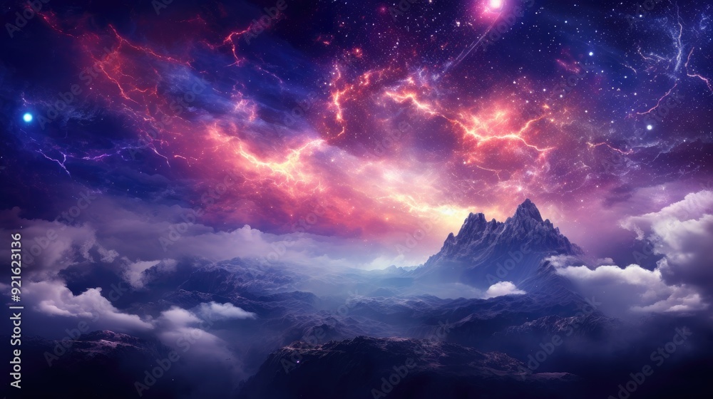 Naklejka premium beautiful space, galaxy background