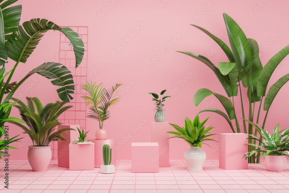 Fototapeta premium Elevate Your Beauty: A 3D Podium Display for Cosmetic Excellence Generative AI