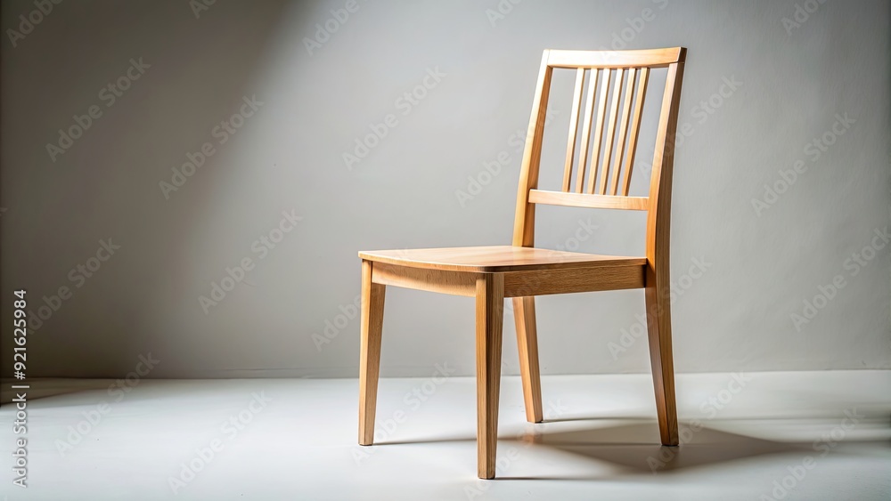 Minimalist wooden chair with clean lines and natural grain patterns, wood, chair, furniture, minimalist, modern, design