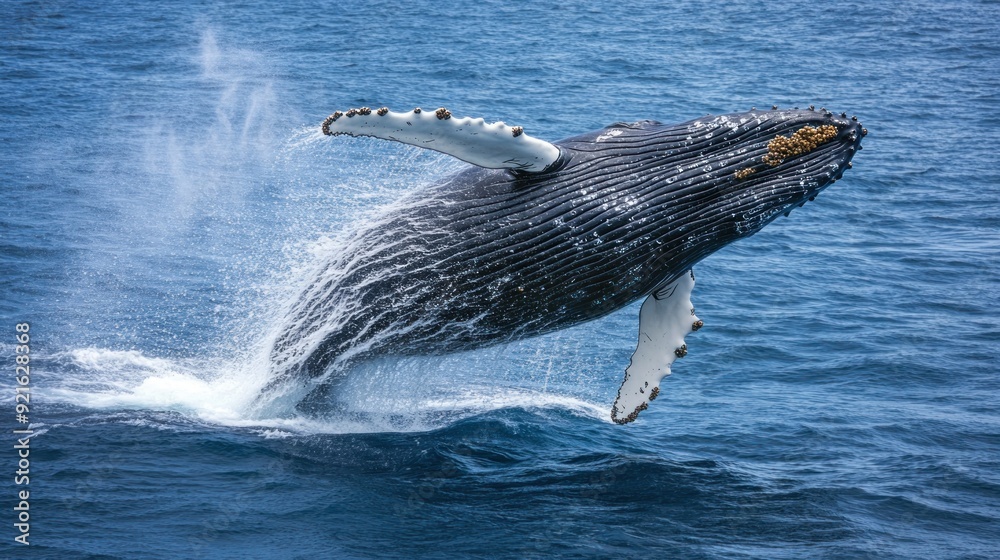 Fototapeta premium Humpback Whale Leaping From the Ocean