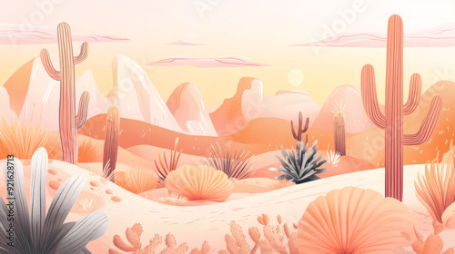 A cozy, luxurious interior with a beautiful floral-themed landscape mural as a backdrop