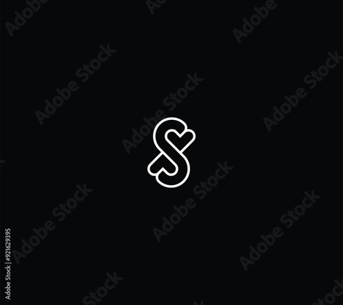 Love logo with abstract letter s symbol Premium Vector