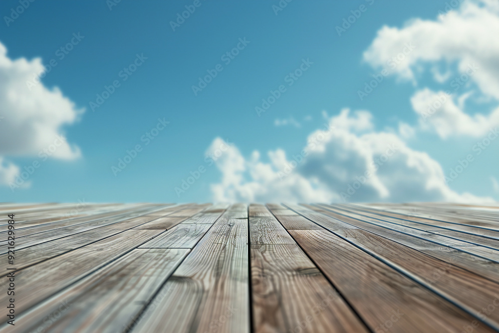 Rustic Wooden Surface with Sky and Clouds – A Scenic Outdoor Background for Nature-Inspired Designs and Open-Air Views Rustic Wooden Surface with Sky and Clouds – A Scenic Outdoor Background for Nature-Inspired Designs and Open-Air Views