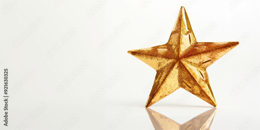 Christmas star, shiny and reflective, isolated on background Christmas star, shiny and reflective, isolated on background