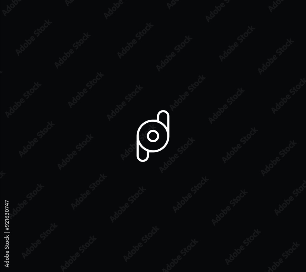 Initial letter DP or PD logo template with circle line art symbol in flat design monogram illustration