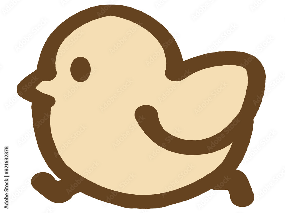 Obraz premium 丸みを帯びたひよこのイラスト素材