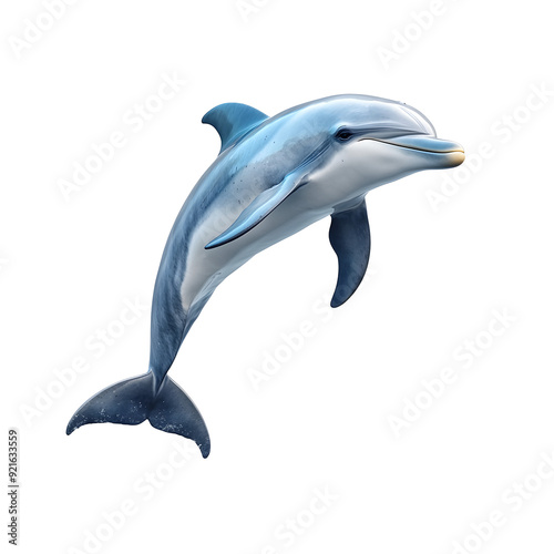 Majestic Dolphin Leaping from the Ocean in Graceful Motion on Plain Transparent isolated png Background