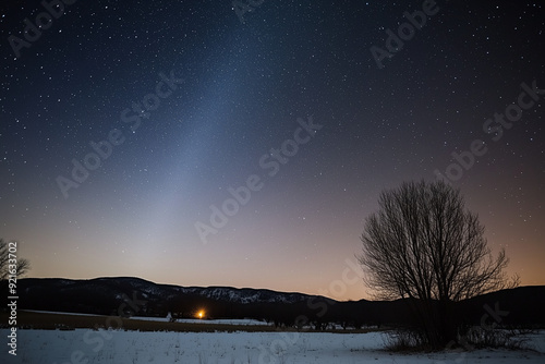 Spring's Night Sky Illuminated by the Ethereal Zodiacal Light photo