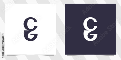 letter cg gc logo design vector