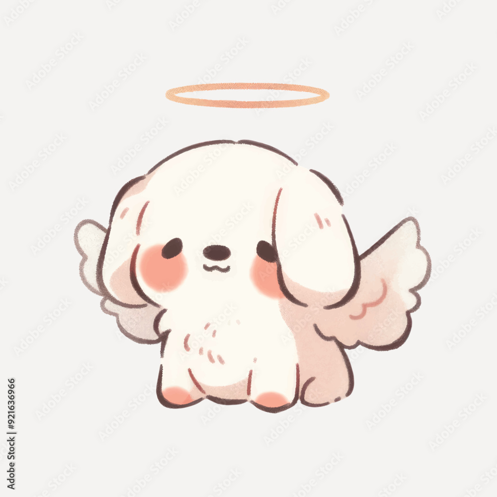 Cute angelic puppy illustration Cute angelic puppy illustration