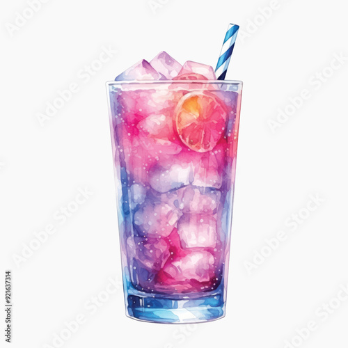 Colorful refreshing iced drink