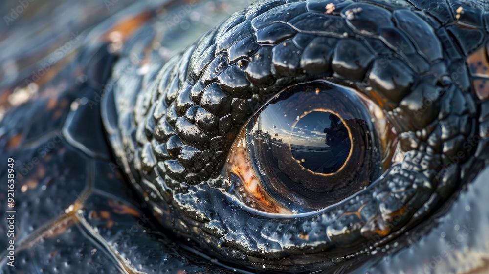 Fototapeta premium Close-up of animal eye with detailed textures