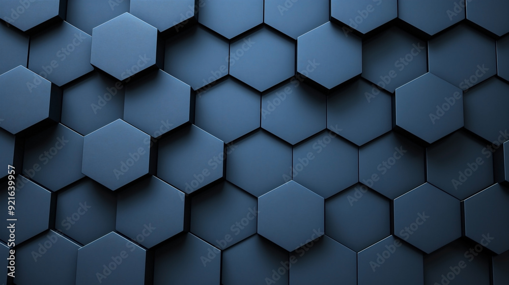 Flat lay background image with hexagon merged with abstract