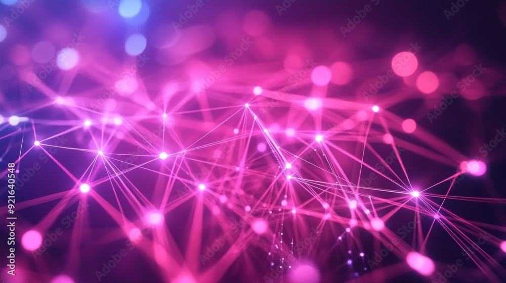 Abstract Network of Glowing Lines and Dots Abstract Network of Glowing Lines and Dots