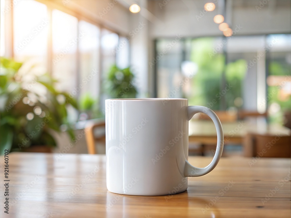Blank mock up white ceramic mug cup coffee shop barista kitchen props indoor lighting Blank mock up white ceramic mug cup coffee shop barista kitchen props indoor lighting