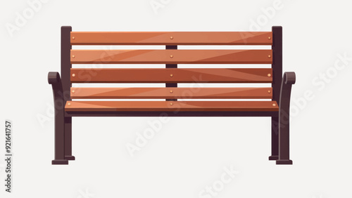 Wooden park bench illustration